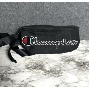 Black Champion Unisex Life Reverse Weave Crossbody Waist Pack Large Fanny Pack